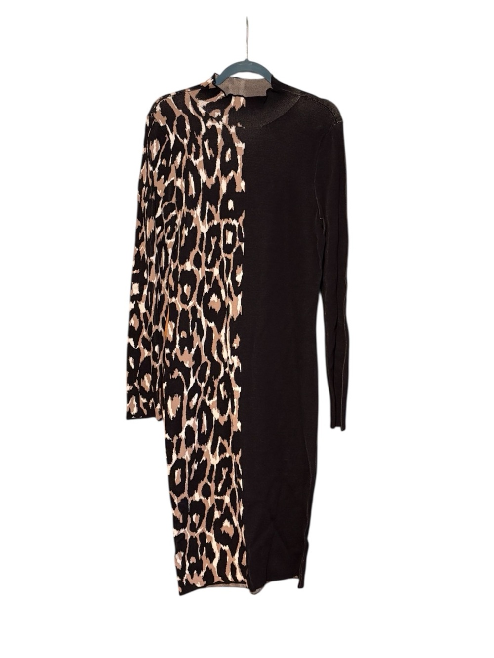 Two-Toned Leopard Sweater Dress